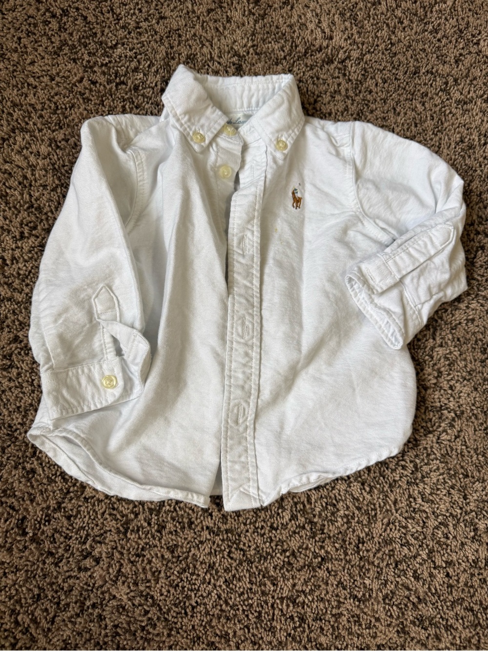 Ralph Lauren 6 month white button down boy